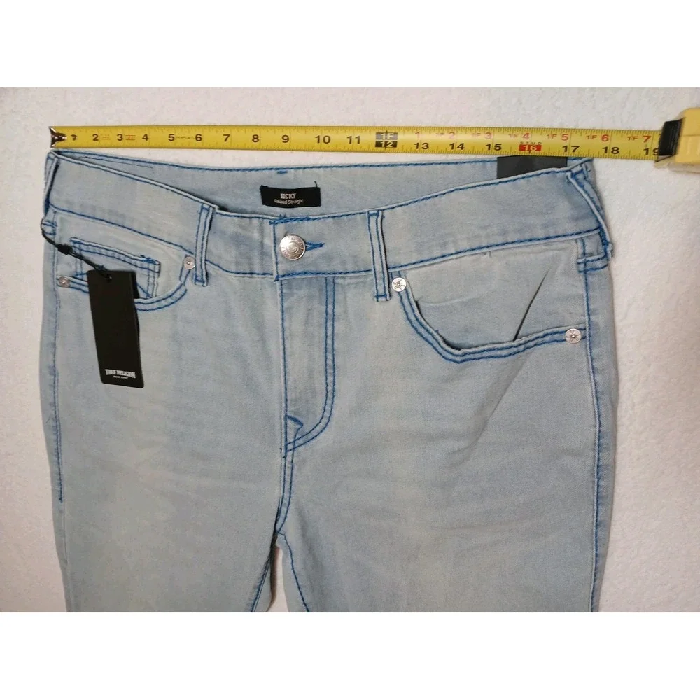 True Religion Ricky Big T NF Jeans Mens 34x34 Light Endless Wash Straight NWT